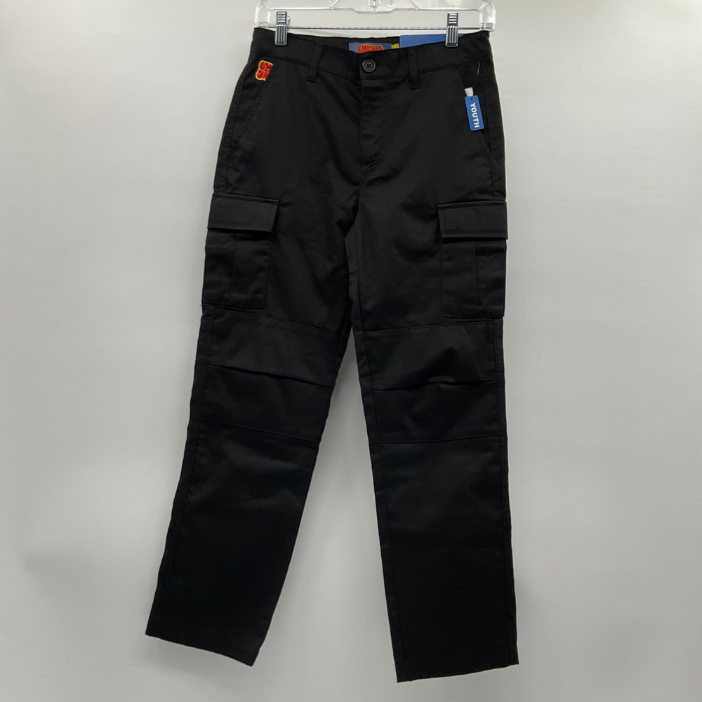 Empyre Cargo Pants Youth Size 25 Black Loose Fit Baggy Skater Gorpcore Utility